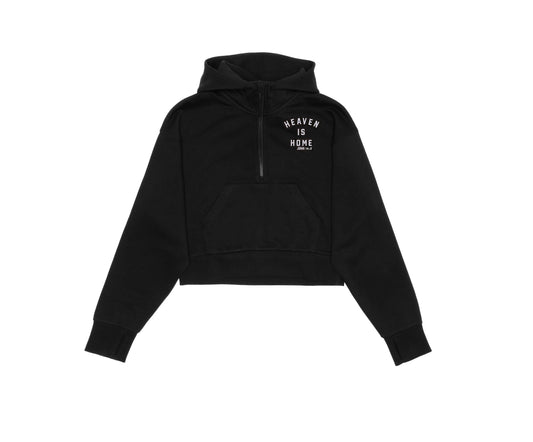 Heaven is Home Cropped 1/2 Scuba Zip Hoodie