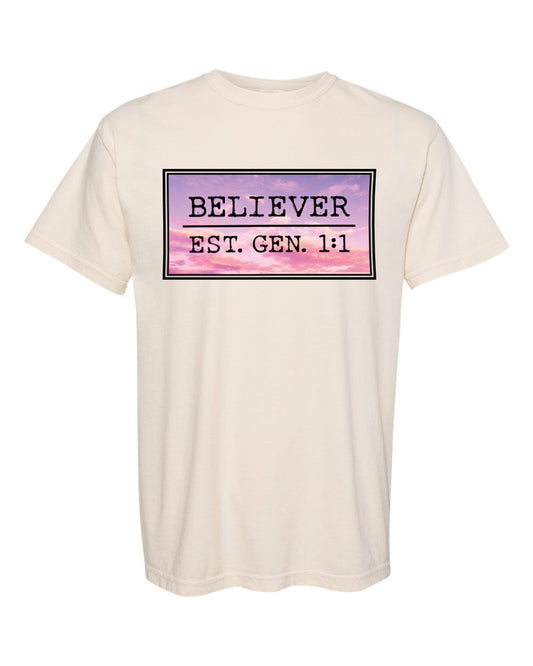 Believer Pink Sky Unisex T-Shirt